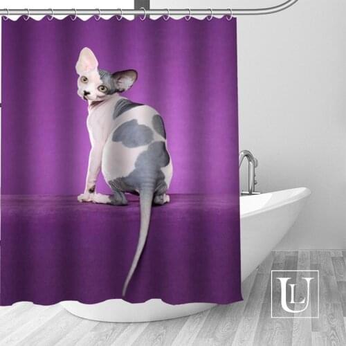 Custom Shower Curtain Lovely Cat Bathroom Curtains High Quality Polyester Bath Curtain Home Hotel Bathroom Decoration