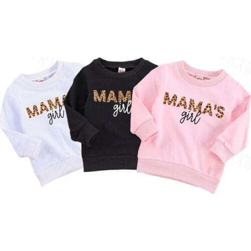 0-3Y Autumn Kids Baby Girls Letter Leopard Print Hoodie Clothes Clothing Toddler Infant Girls Sweatshirts Pullover Cotton Tops
