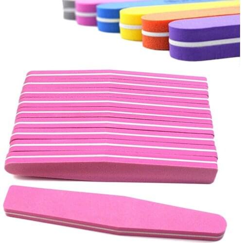 10PCS/Lot Double Side Sponge Nail Files Buffer 100/180 Trimmer Lime Buffer Washable Buffing Sanding File Buffer Nail Art Tools
