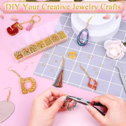 1500x Jump Rings Jewelry Making Supplies Pliers for Bangle Charms Earrings