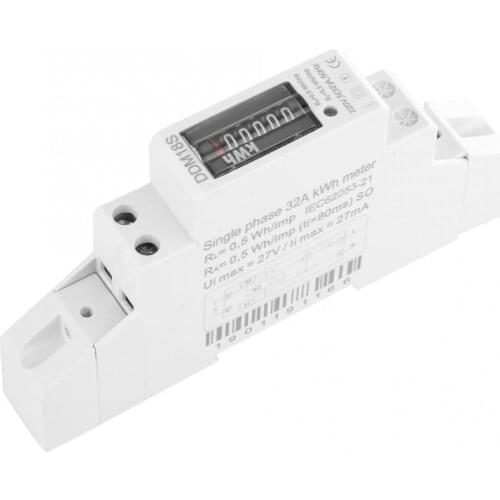 1P 220V/230V Single Phase Din Rail Electricity Power Energy Meter DDM18S 50/60Hz