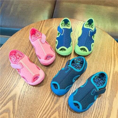 2020 Summer New Princess Sandals Childrens Flat Shoes Girls Closed Toe Sandal Toddler Shoes Boys Comfort Beach Sandals