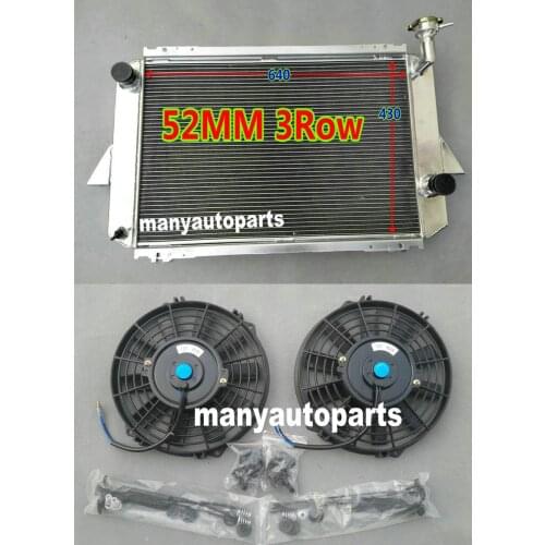 Aluminum Radiator &TWO FANS for Nissan Patrol 4.0L MQ Petrol 1980-1987 MT 1981 1982 1983 1984 1985 86 87