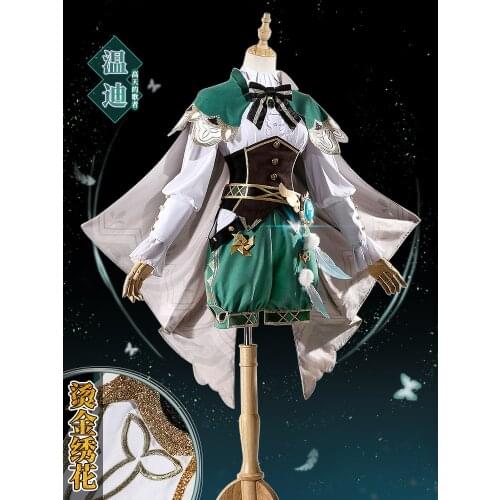 Anime Game Genshin Impact Venti Noble Ver. Battle Uniform Gorgeous Outfit Cosplay Costume Halloween Unisex Free Shipping 2021