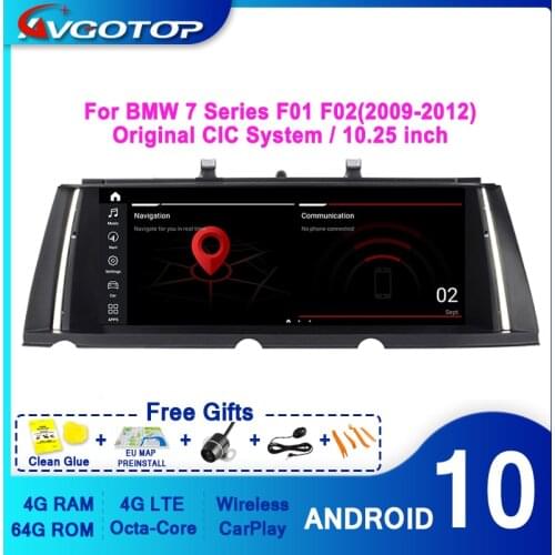 AVGOTOP Android 10 Car Radio For BMW 7 Series F01 F02 Original CIC NBT Wifi Multimedia Audio System