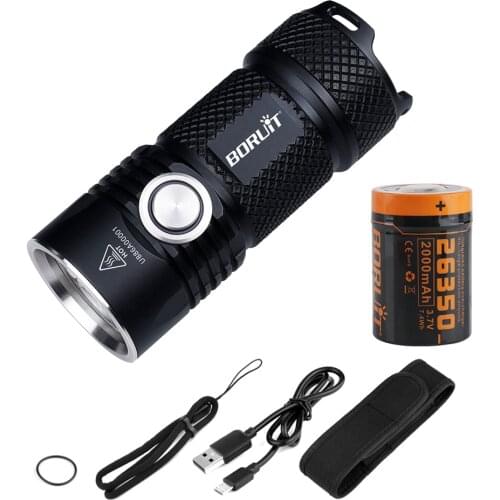 BORUiT BC15 XPG3 LED Flashlight 40W 6-Mode USB Rechargeable Camping Torch 3000LM Super Bright Hunting Lamp Use 26350 Battery