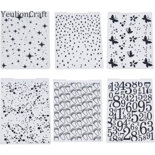 Chzimade 6Pcs/lot Plastic Embossing Folder Template For Scrapbook Photo Album Card Cutting Dies Template Diy Sewing Crafts