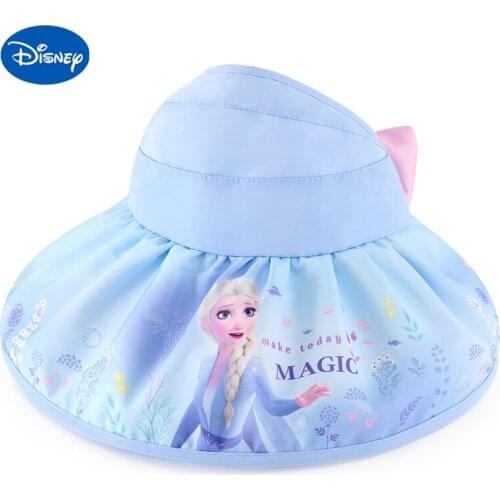 Disney Childrens Sun Hat Summer Empty Top Hat Frozen Princess Beach Hat Sun Hat Leisure Travel Childrens Hat Beach Hat