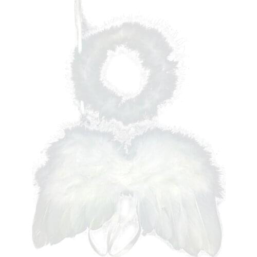 Baby Angel Wing with Headband Photo Shooting Accessories Newborn Photography Props Outfits Set Fotografia Costume