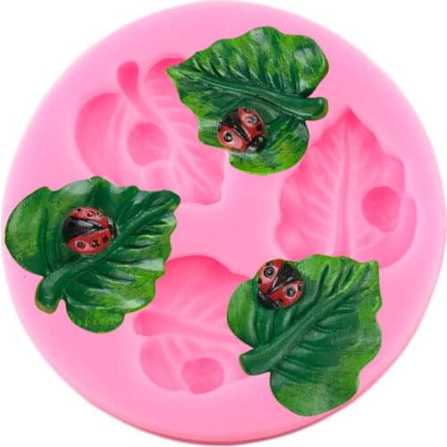 DIY Ladybug Leaves Silicone Mold Chocolate Making Molds Cupcake Topper Fondant Cake Decorating Tools Candy Resin Clay Mould