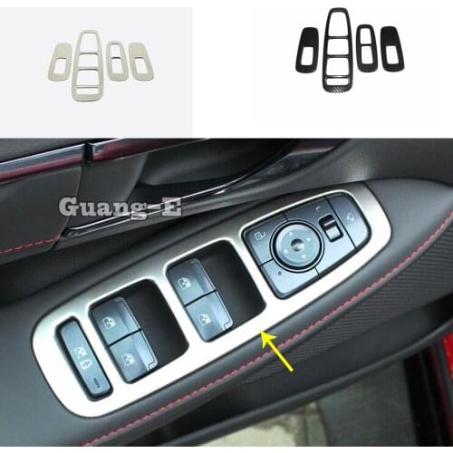 For Hyundai Sonata DN8 10Th 2020 2021 Car Sticker Stainless Steel Door Window Glass Switch Panel Cover Trim Lift Frame Handrail