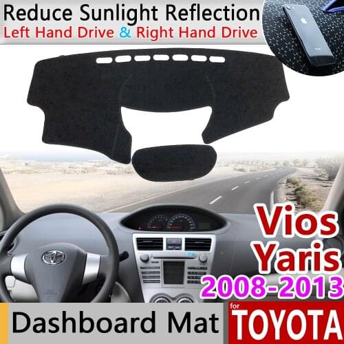 For Toyota Vios Yaris Belta Soluna XP90 2008~2013 Anti-Slip Mat Dashboard Cover Pad Sunshade Dashmat Carpet Car Accessories 2012