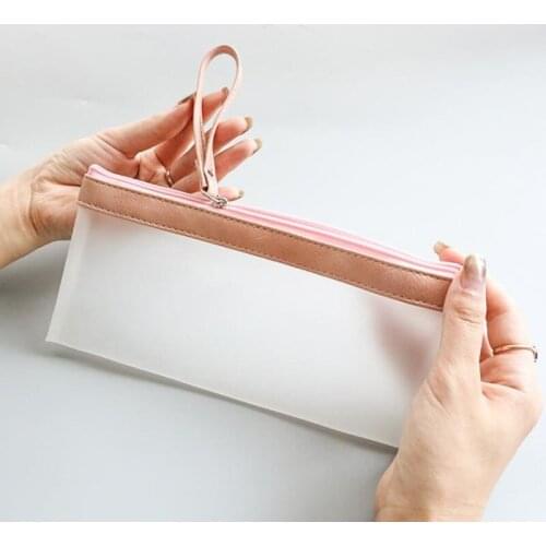 Pencil case Storage bag school creative pen pencils large capacity stationery pencilbox simple Frosted translucent F20173307