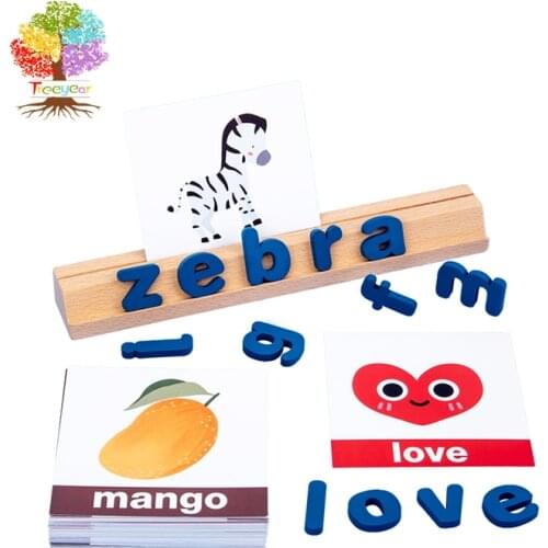Treeyear Matching Letter Game, Wooden Alphabet ABC Reading Spelling Color Recognition Educational Learning Toy