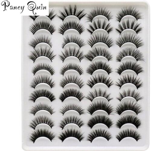 20 Pairs/set 3D Chemical Fiber makeu False Eyelashes Naturally Long and Realistic Style Handmade Black Lashes mink eyelashes