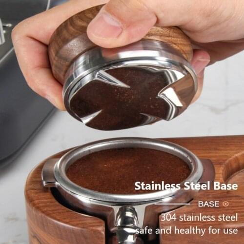 Coffee Powder Press With Walnut Handle Cloth Powder 51/53/58.5mm Constant Powder Hammer Adjustable Coffeeware Accessories