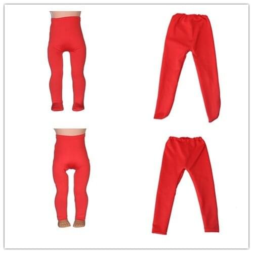2 Kinds Red Leggings Tight Pants Fit 18 Inches American Doll Baby Doll Clothes Accessories Handmade Fashion Pants Clothe