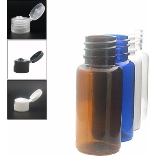 15ml round empty Plastic Bottles, clear/white/amber/blue pet bottle with transparent/white/black flip-top cap X 10
