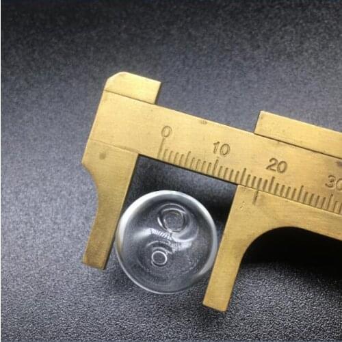 10pcs/lot 18mm dia. round glass globes ball with double hole glass vial pendant locket Wish Jewelry Pendant Liquid Bubble