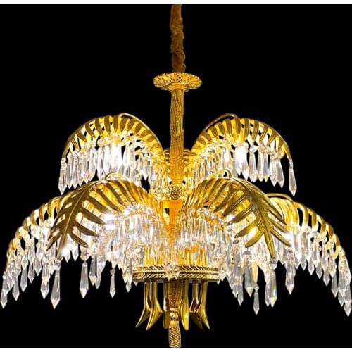 French copper chandelier living room bedroom crystal lamp luxury villa penthouse study atmospheric lamps and lanterns