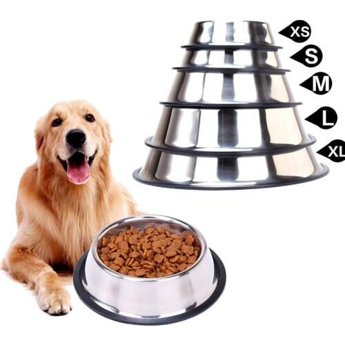 Stainless Steel Dog Dishes Water Bowl Dog Food Bowl Pet Puppy Cat Bowl Feeder Feeding Dog Water Bowl Dog Cat Pet Supplies