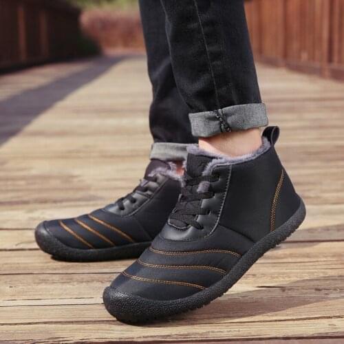 2021 Winter Snow Boots Breathable Mens Work Boots Shoes Lightweight Non-slip Footwear Men Boots