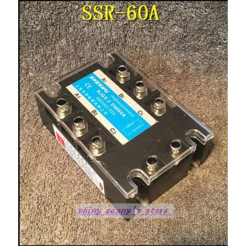 1Pieces SSR-60A 60A 480VAC Three Phase 3 Phase DC AC Solid State Relay Brand New
