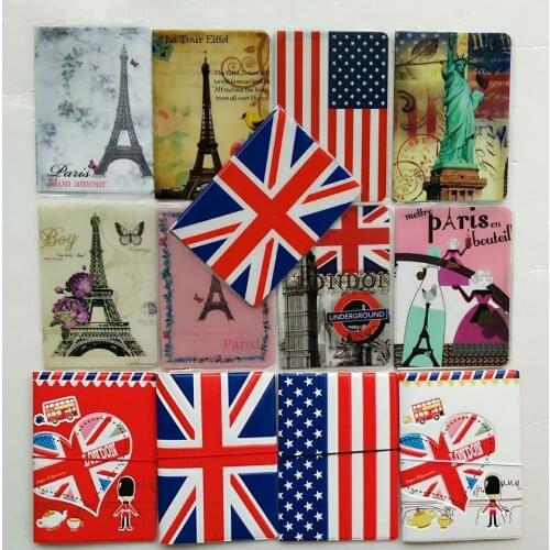 Bule I Love London 3D Travel Passport Cover,Business Porte Carte Simple,14*9.6CM ID Card Bag,PVC Leather Credit Card Holder