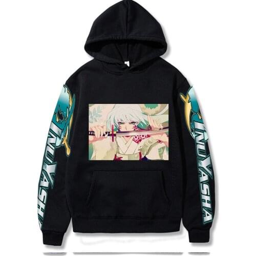Inuyasha Autumn Streetwear Woman Long Sleeve Yashahime Pattern Print Hoodie Harajuku Oversized Men Hoodies Top