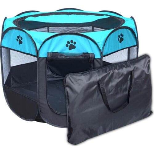 Pet Tent Portable Folding Dog House Cage Dog Cat Tent Playpen Puppy Kennel Easy Operation Octagonal Fence Outdoor Supplies