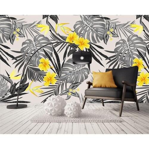 Beibehang Custom wallpaper Modern Simple Fresh Rainforest Plant Banana Leaf Garden TV Sofa Background Wall murals 3d wallpaper