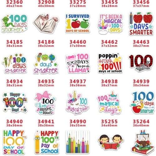 DIY Craft Supplies Sewing Accessories Cartoon Back To School Printed Planar Resins Mold 30 Pieces. PR-32360