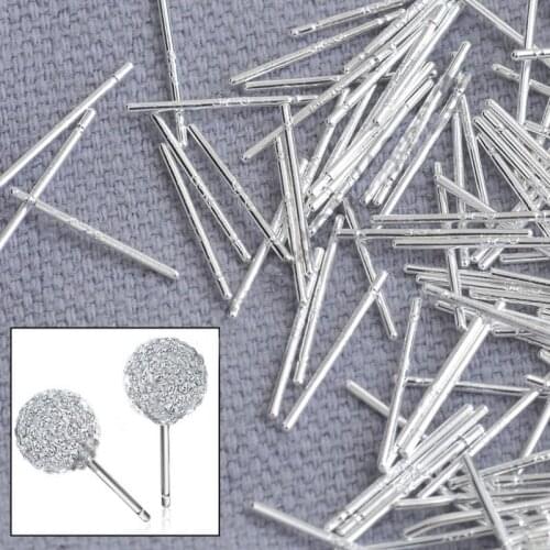 Bulk 1000PCS Pin Solid Real 925 Sterling Silver Jewelry Findings Fine Ear Stud Pin Posts Handmade Earring Designer Gift