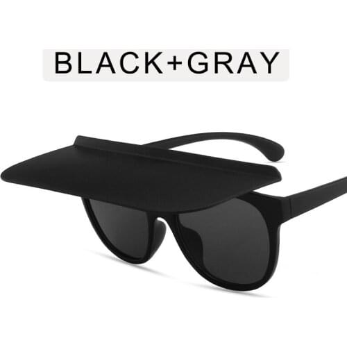 New arrival 2021 futuristic flip up sunglasses women men uv400 high quality shades for women oversized oculso de sol feminino