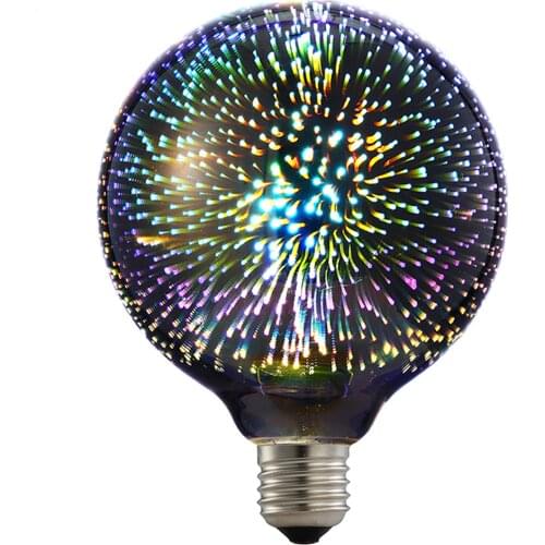 1Pc Wholesale Dropshipping MOONBIFFY Led Light Bulb 3D Decoration Bulb 110V 220V ST64 G95 G80 G125 A60 E27 Holiday Lights
