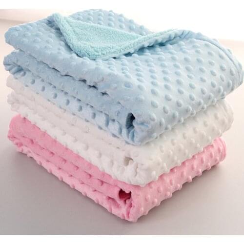 Baby Blanket & Swaddling Newborn Thermal Soft Fleece Blanket Winter Solid Bedding Set Cotton Quilt Infant Bedding Swaddle Wrap