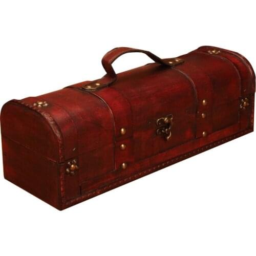 Retro Wine Box Wooden Box Single Bottle and Double Bottles Wooden Box Gift Box Grape Wine Box Red Wine High-End Packaging Box