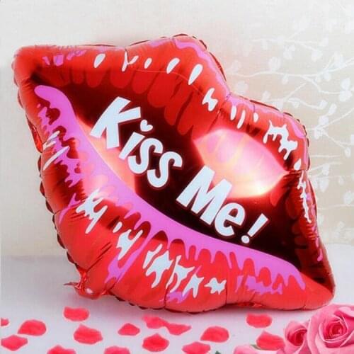 Wedding decoration balloon kiss me hydrogen balloon big lip printing aluminum film balloon proposal wedding party balloon