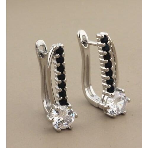 New Trend Earrings 2021 Silver Color Drop Earrings For Women Girl Gift Zircon Hanging Earrings Wedding Fashion Jewelry