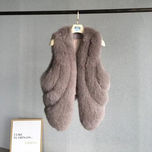 Female Jacket Real Vest Women Fox Coat New Luxury Korean Elegant Winter Fur Vests Manteau Femme Hiver ZL590