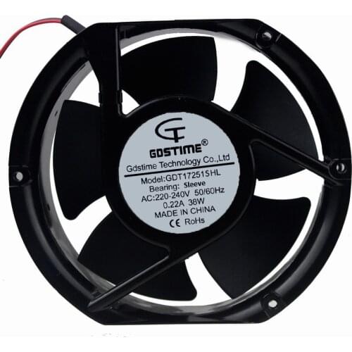 10Pieces lot Gdstime AC 220V 240V 2Wire 17cm 172x51mm 172mm Brushless Cooling Fan