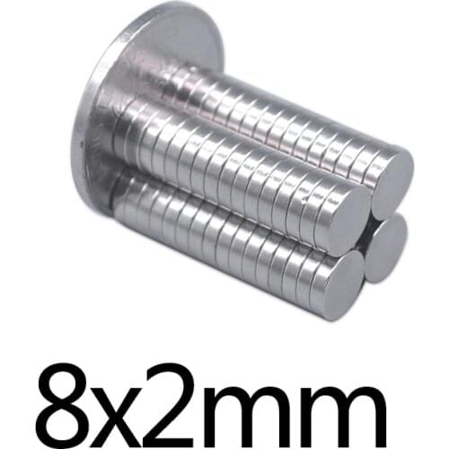 100/200/300pcs 8x2 mm Neodymium Super Strong Magnet Permanent Round Magnet Powerful Magnetic Disc Magnet 8*2mm