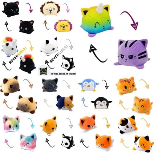 26 Styles Double Sided Cat Gato Kids Plushie Plush Animals Unicorn Double-Sided Flip Doll Cute Toys Peluches for Pulpos