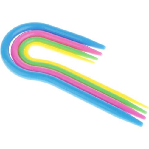 4pcs/set U-shaped Cable Plastic Knitting Needles for Sweaters Hats Scarves