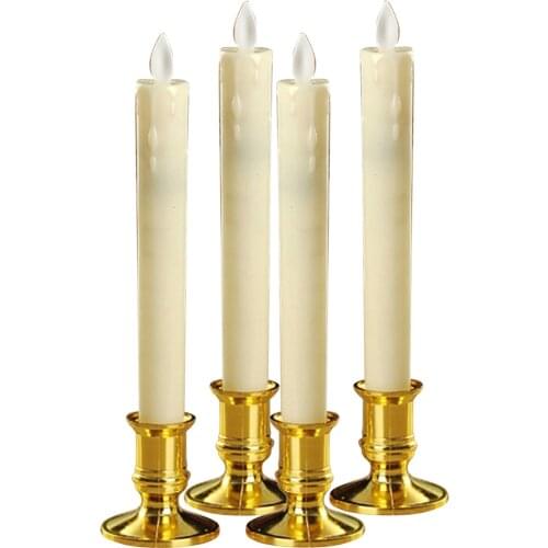 4x LED Candle Swinging Flame 25cm Pillar Candle Dinner Table Decor