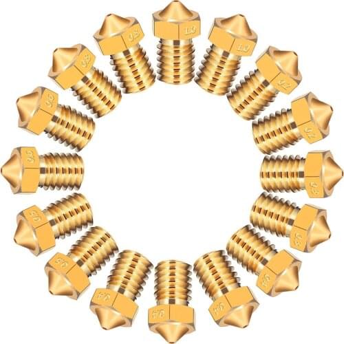 3D Printer Accessories V5 V6 M6 threaded Nozzle 0.2-1.0mm for 1.75mm 3.0mm filament Full Metal for E3D