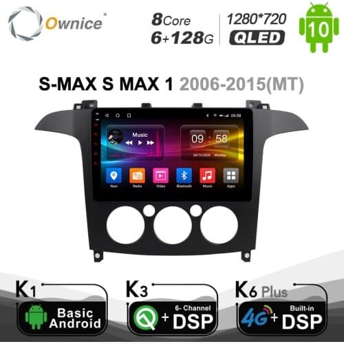 6G+128G Ownice Android 10.0 DSP 4G LTE SPDIF 2 Din Car Radio for Ford S-MAX S MAX 1 2006-2015 Octa Core Car DVD GPS Navi Player