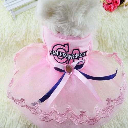 CA Wedding Dog Dresses For Small Dogs Chihuahua Summer Puppy Party Dress Pomeranian Princess Tutu Shih Tzu Yorkshire Pet Clothes