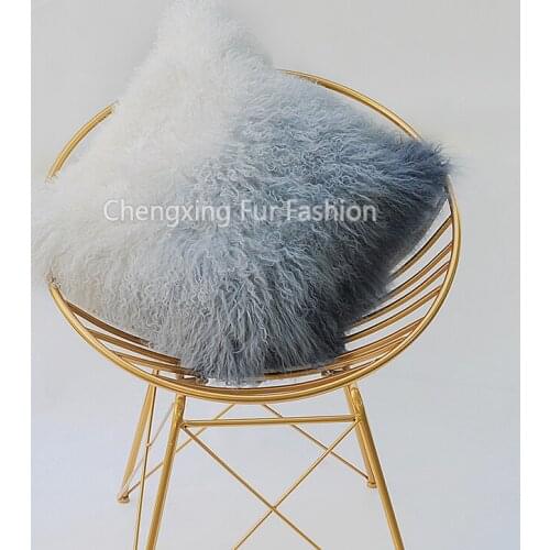 CX-D-57F Cushion Cover Pillowcases Genuine Mongolian Lamb Fur Pillow Case Living Room Decor