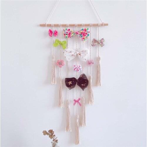 2021 Girls Bows Holder Hairpin Clips Wood Sticks Hanging Strips Storage Hanger For Hair Accessories Clips Room Decoration Gift